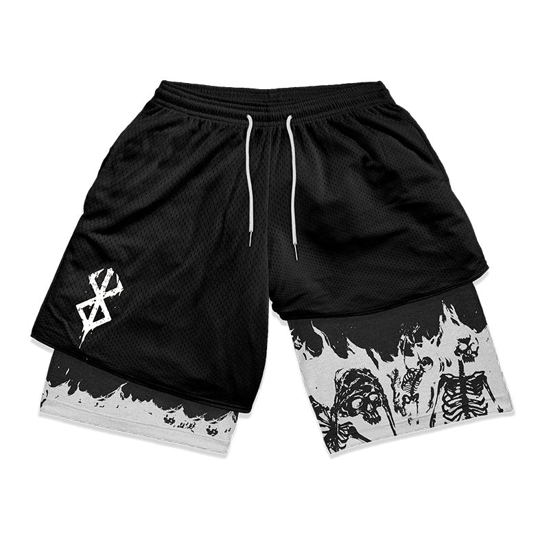 Anime Berserk 2 in 1 Gym shorts