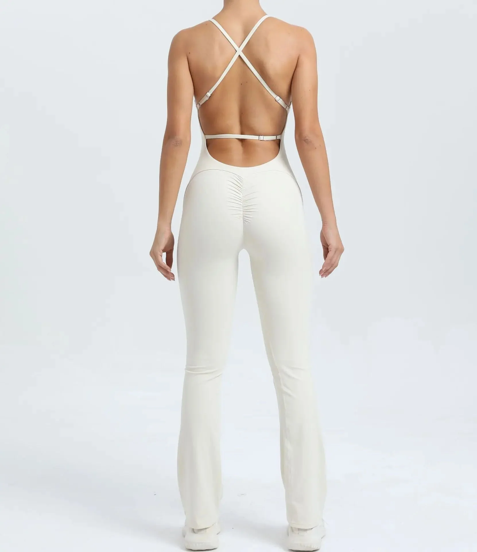 Cross V-back Scrunch Jumpsuit