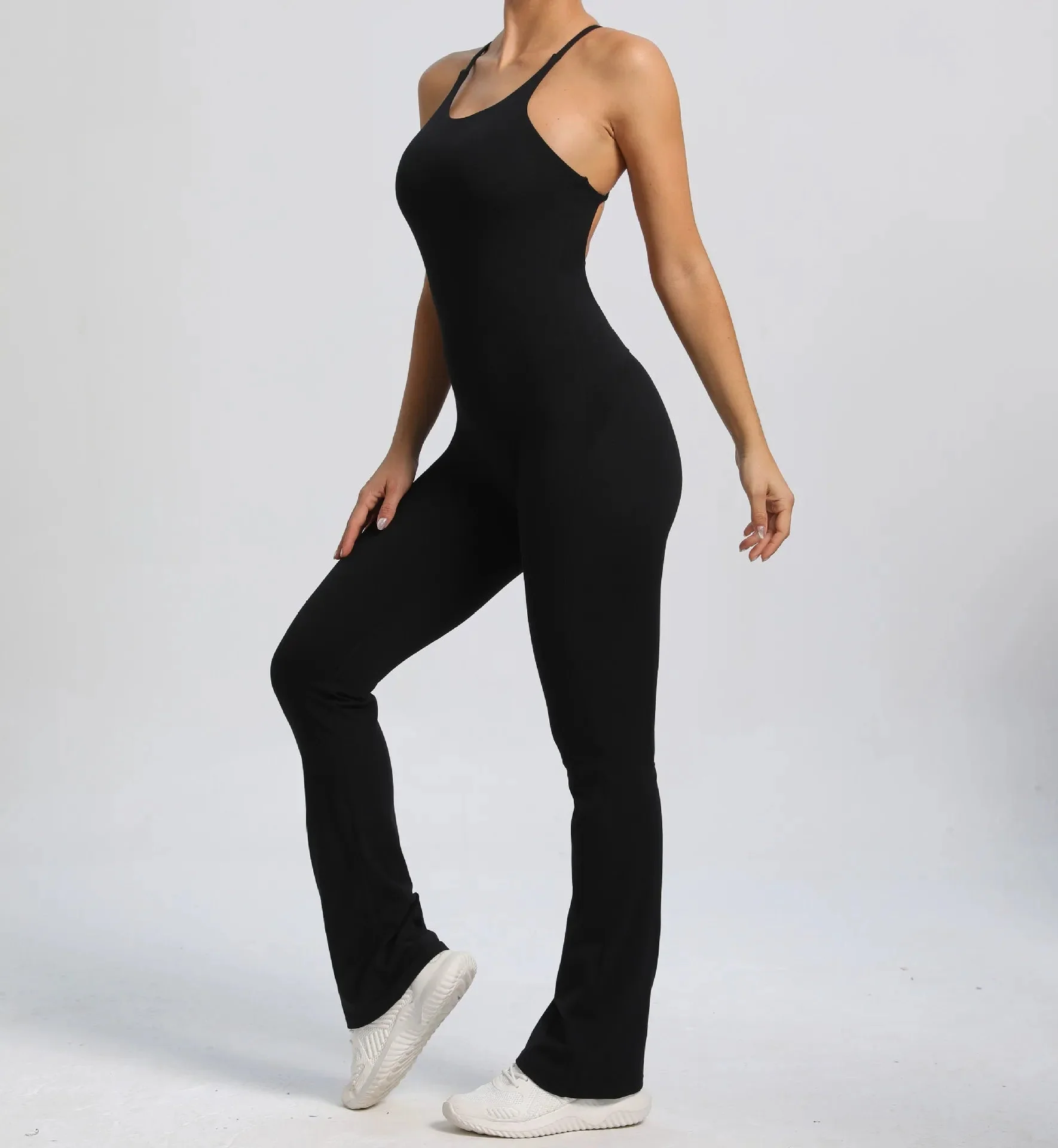 Cross V-back Scrunch Jumpsuit - Image 9