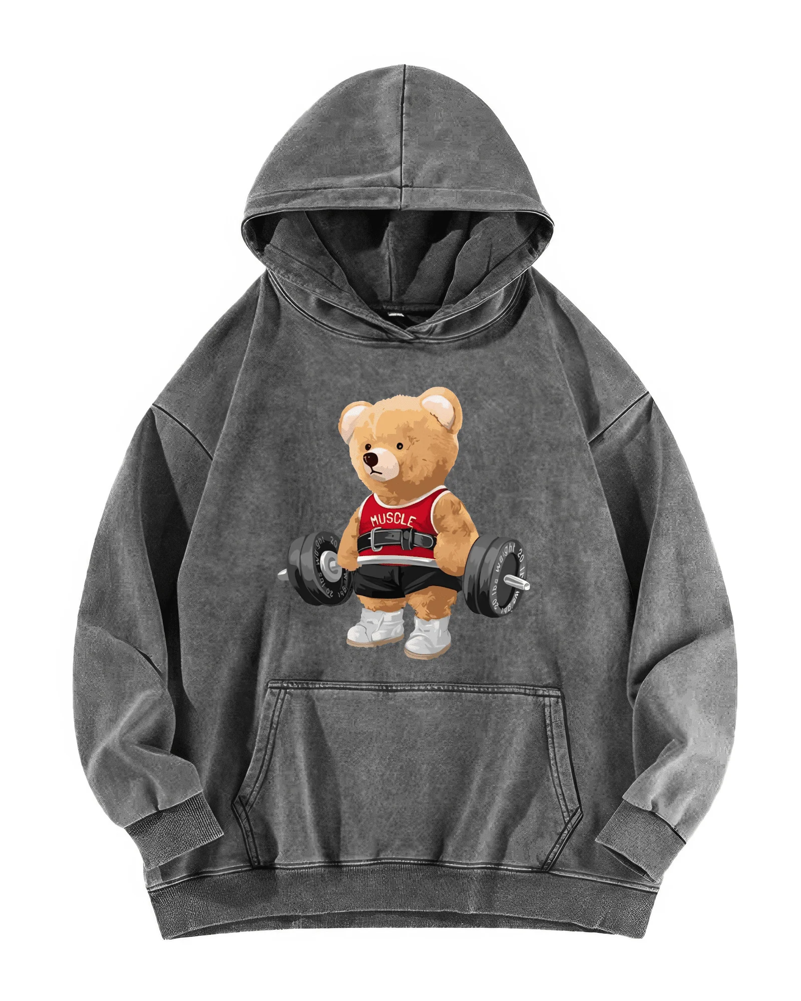 CUTE BEAR WASHED HOODIE - Image 3