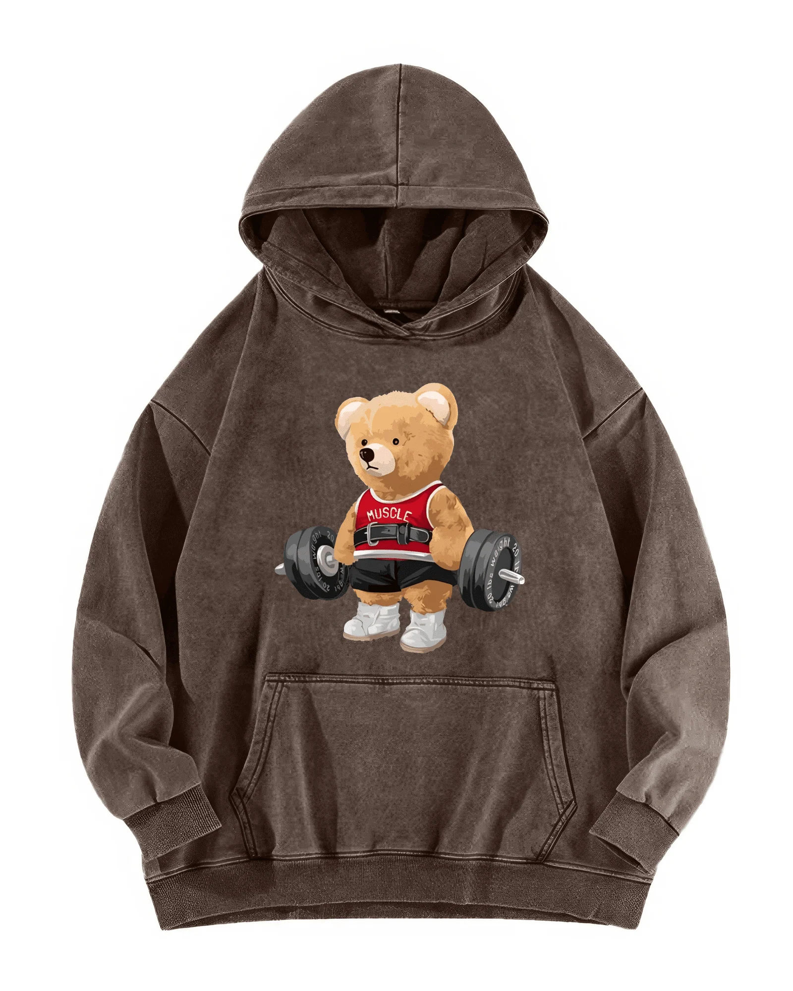 CUTE BEAR WASHED HOODIE - Image 4
