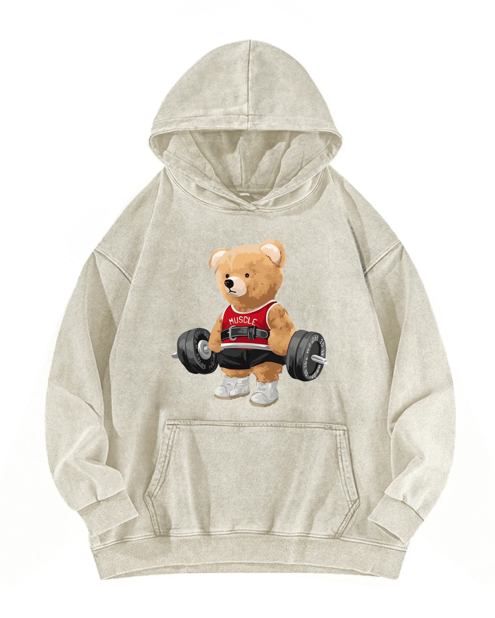 CUTE BEAR WASHED HOODIE - Image 5