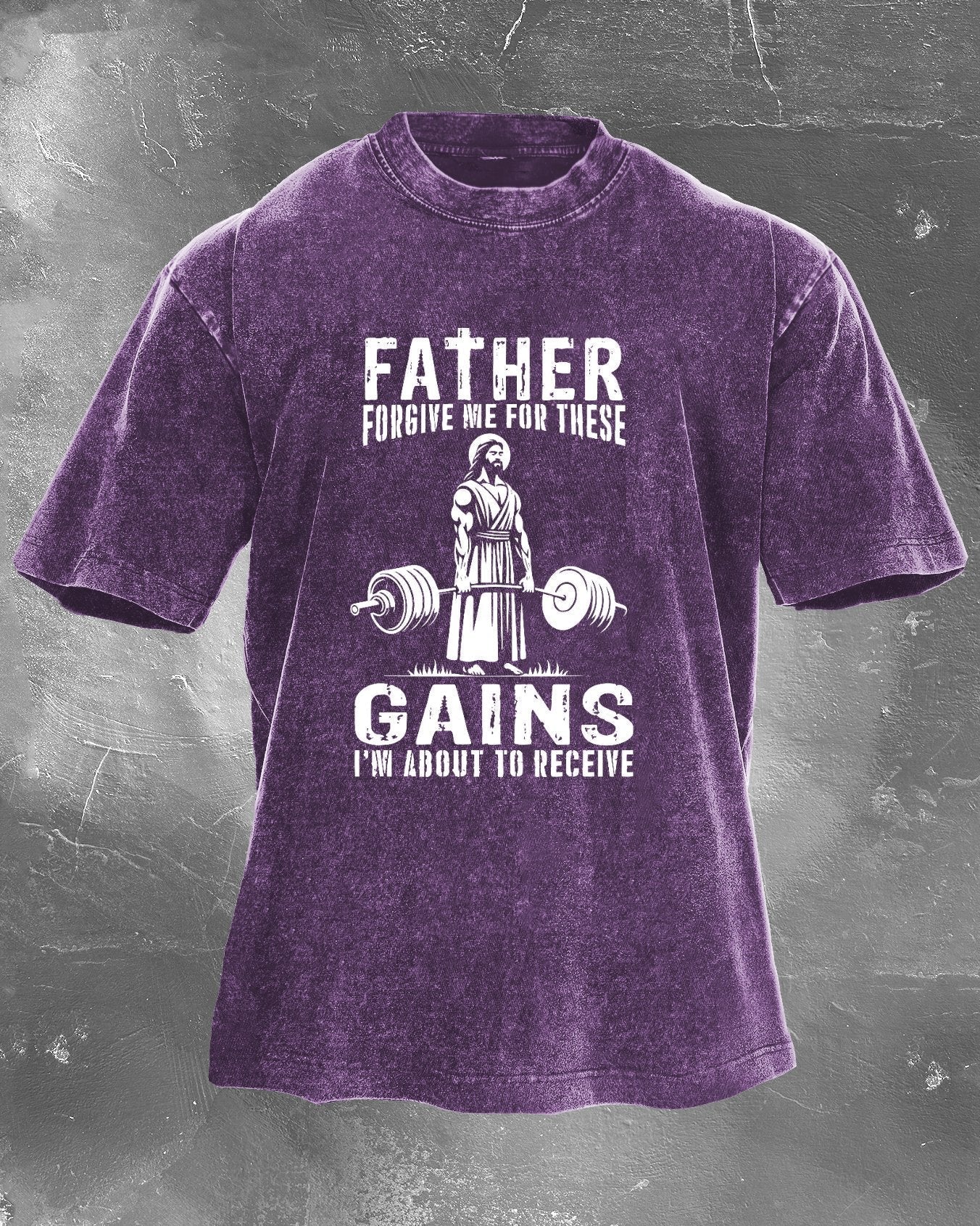 FATHER FORGIVE ME FOR THESE GAINS T-SHIRT - Image 3