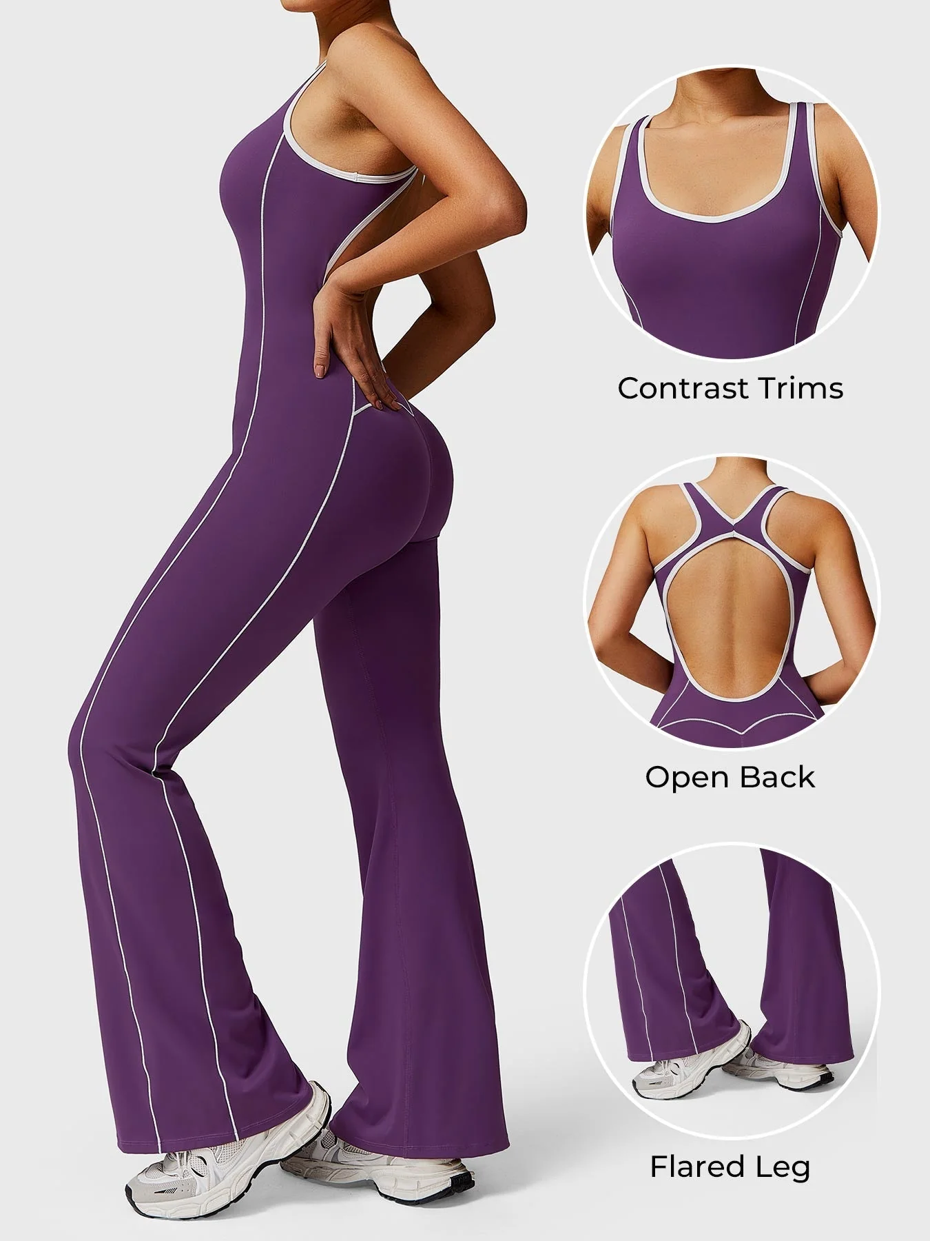 Ironfit Antonia Kontrast-Flare-Jumpsuit - Image 15