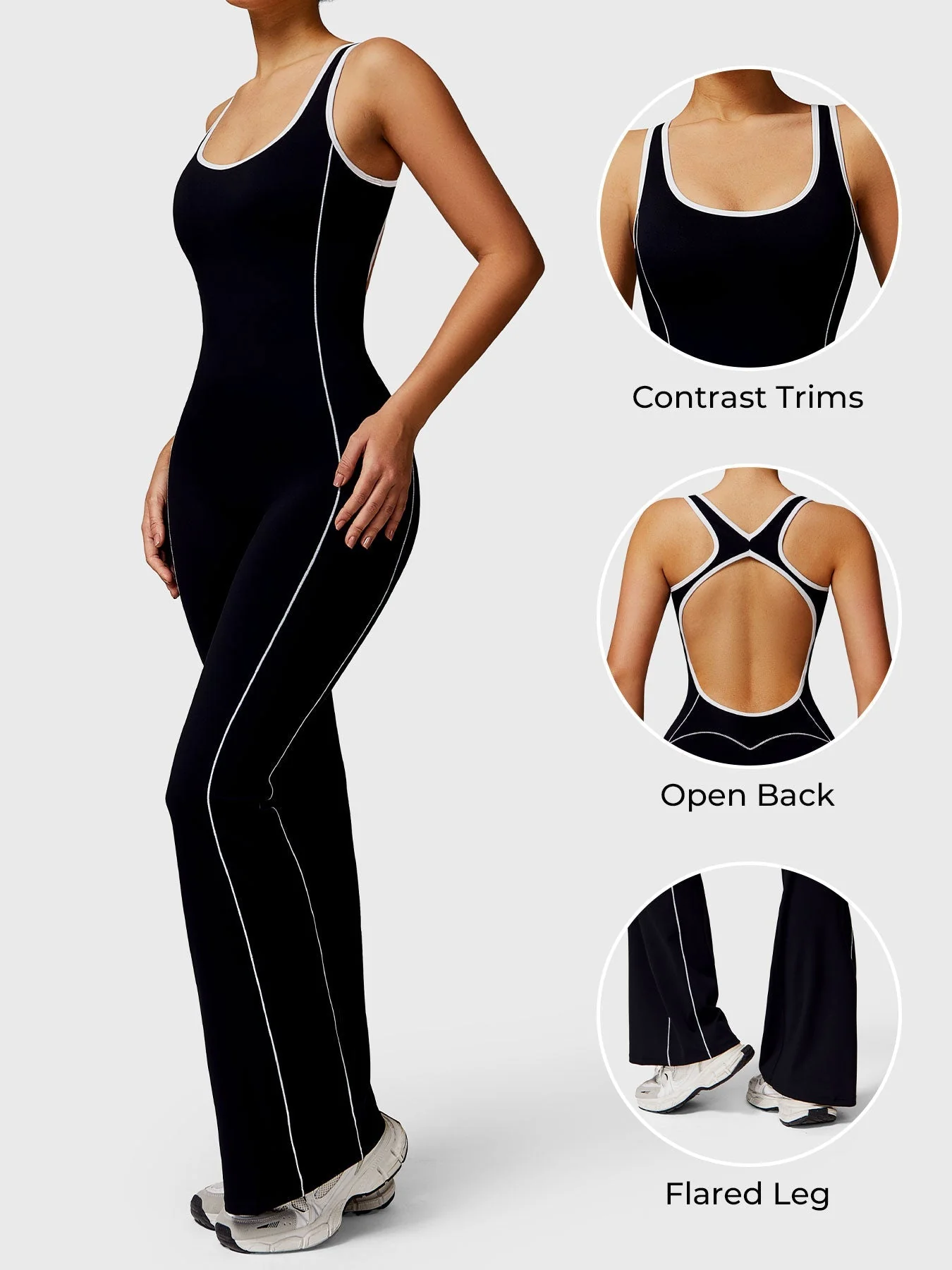 Ironfit Antonia Kontrast-Flare-Jumpsuit - Image 3