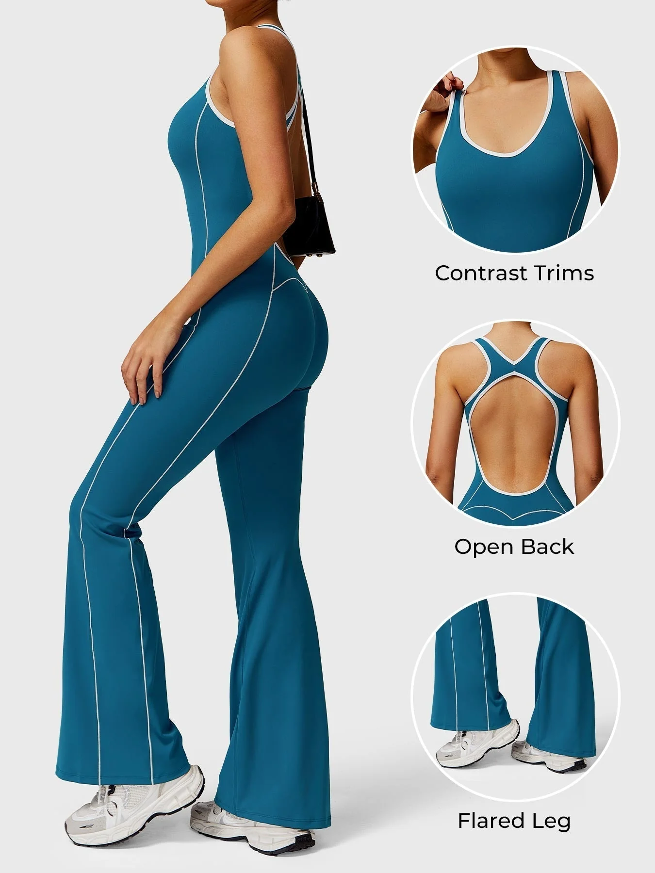 Ironfit Antonia Kontrast-Flare-Jumpsuit - Image 9