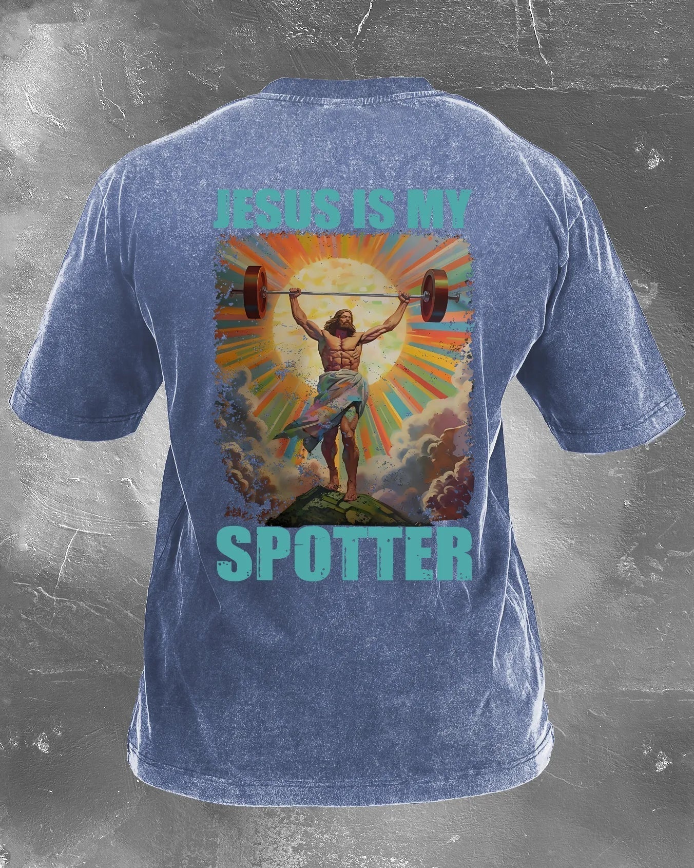 JESUS IS MY SPOTTER WASHED T-SHIRT - Image 5