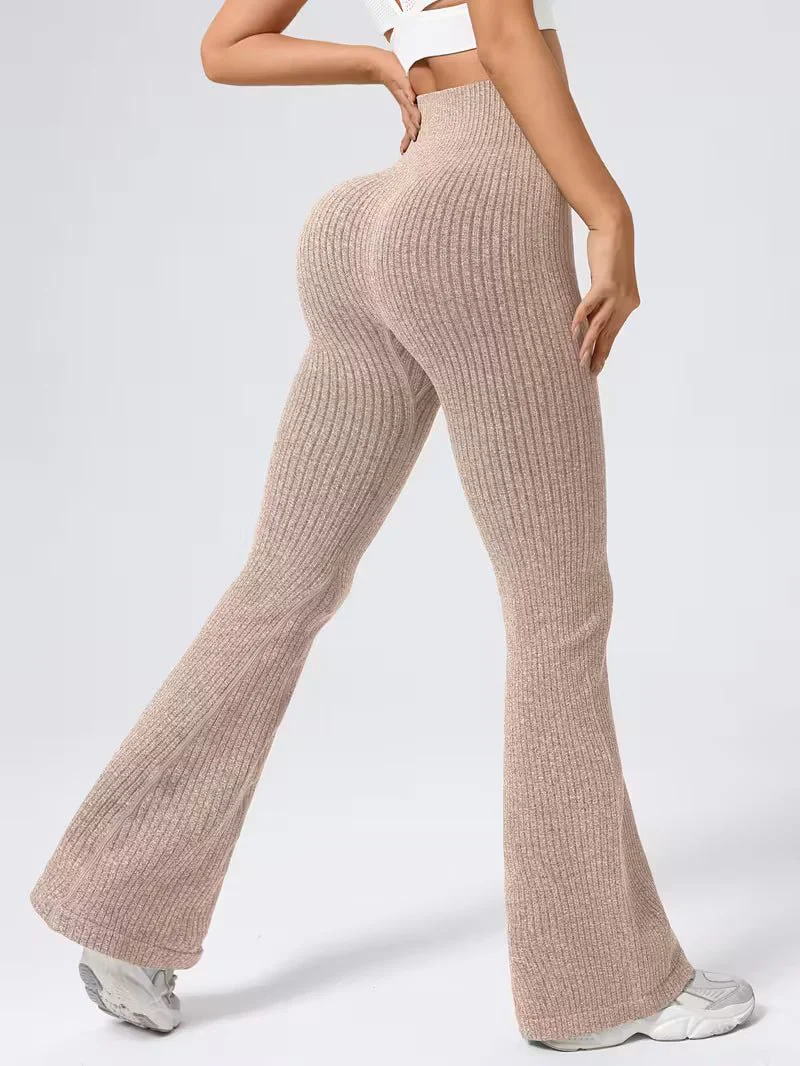 Gestreifte nahtlose Flare-Leggings - Image 9