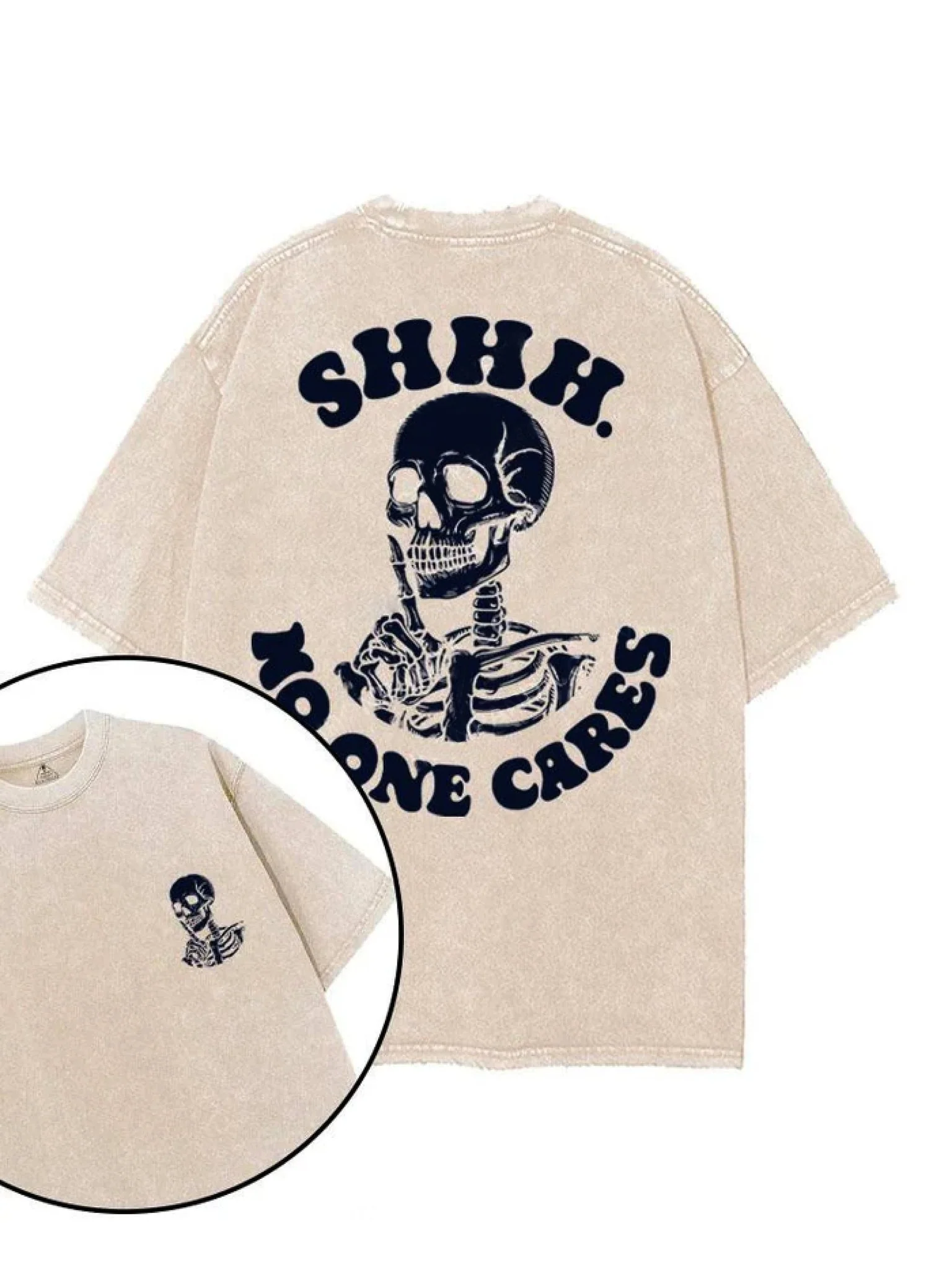 SHHH. NO ONE CARES T-SHIRT - Image 2