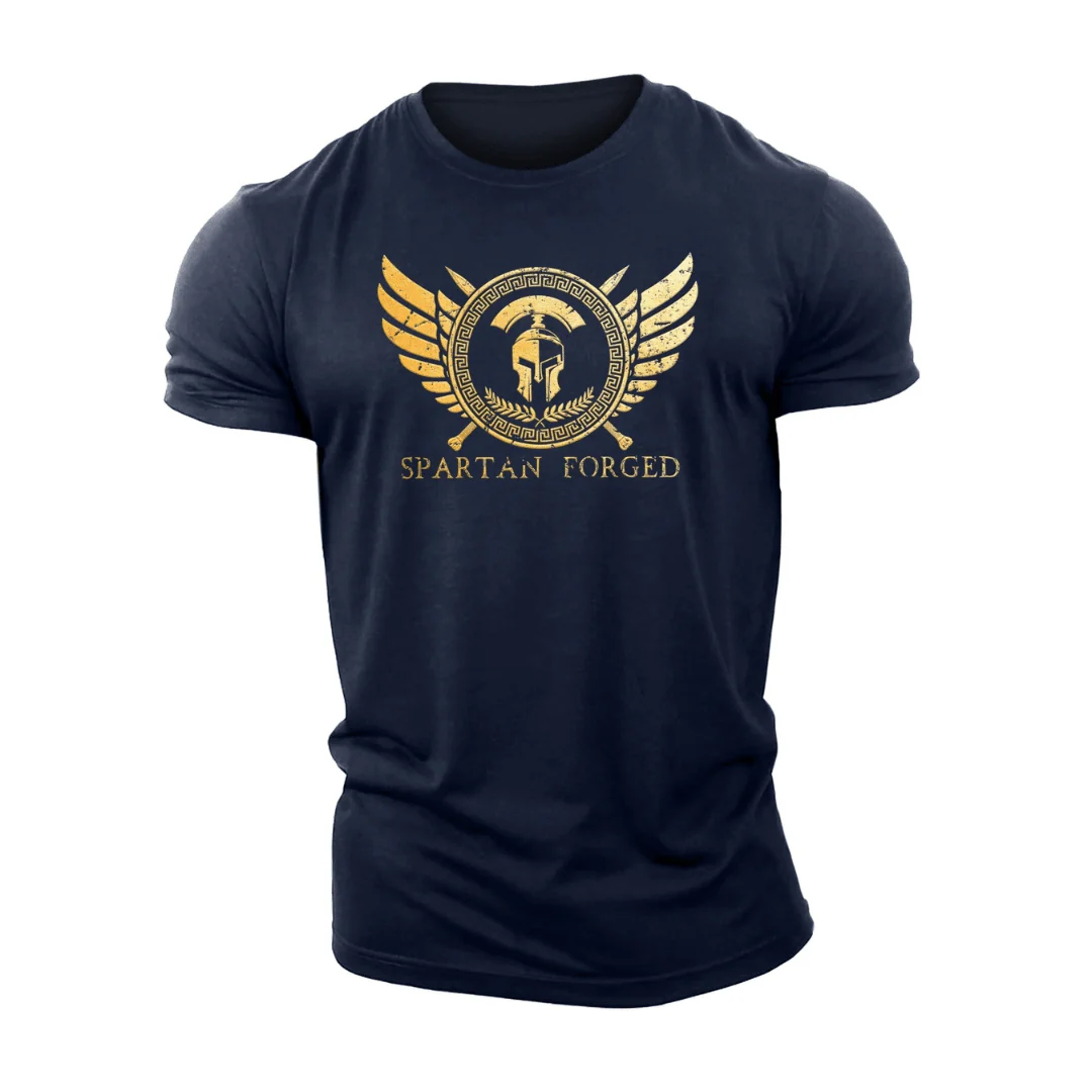 Spartan Forged Chest Emblem Gold - Gym T-Shirt - Image 5