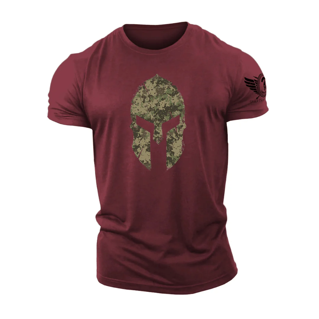 Spartan Helmet Woodland Camo - Gym T-Shirt - Image 6
