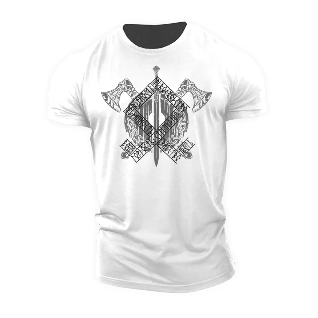 Viking Axes Runes T-Shirt - Image 7