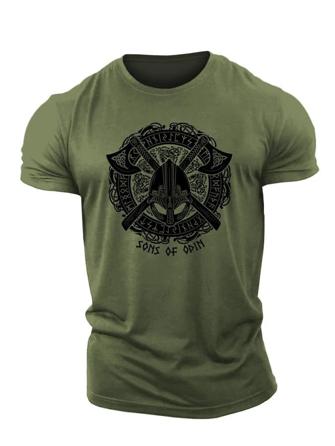 Viking Odin Axes T-shirt - Image 5