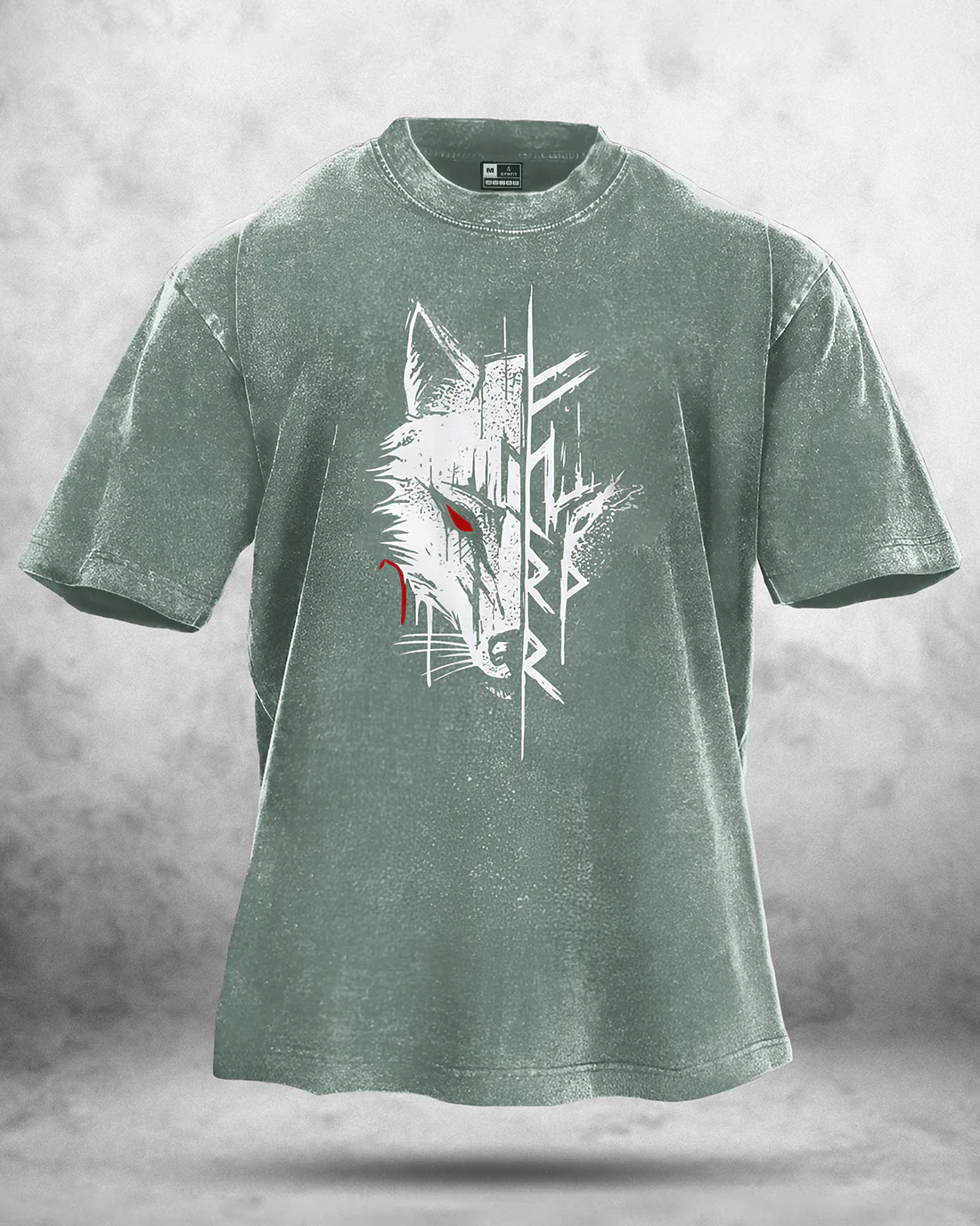 WOLF RED EYE WASHED T-SHIRT - Image 5